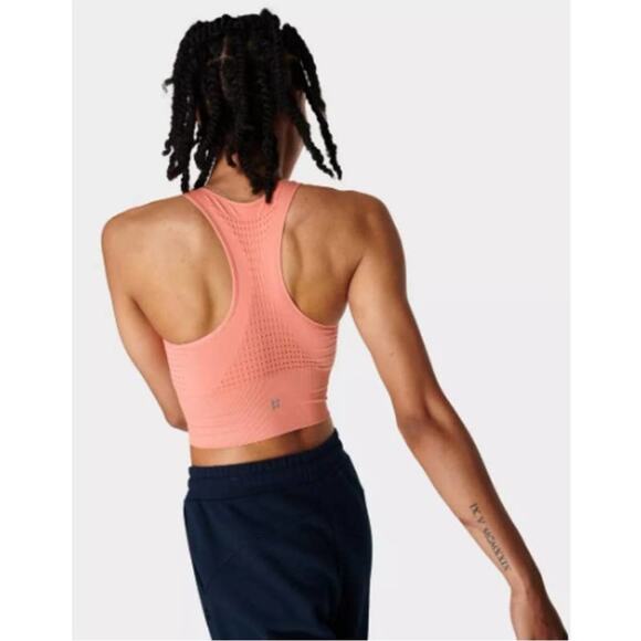 Sweaty Betty Stamina Longline Racerback Sports Bra in Pink Blush NEW Size 0-2 XS - Picture 5 of 8